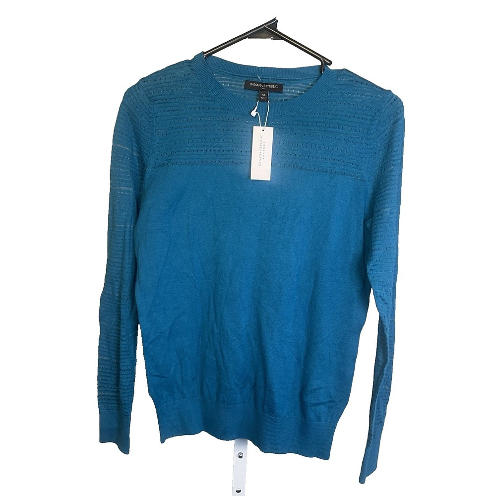Banana Republic Factory Women's Sweater XS Teal Lightweight NEW‎ $55 Long Sleeve